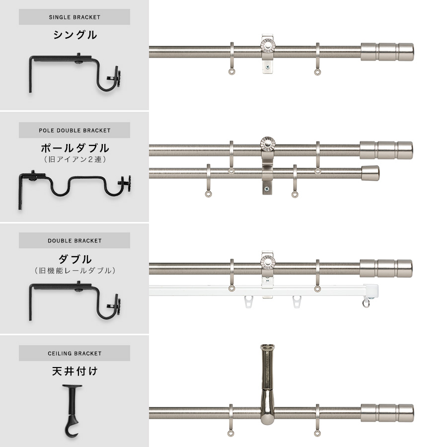 アイアンカーテンレール「アクト」