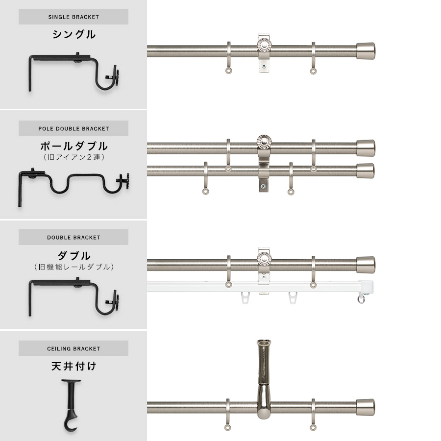 アイアンカーテンレール「べレット」