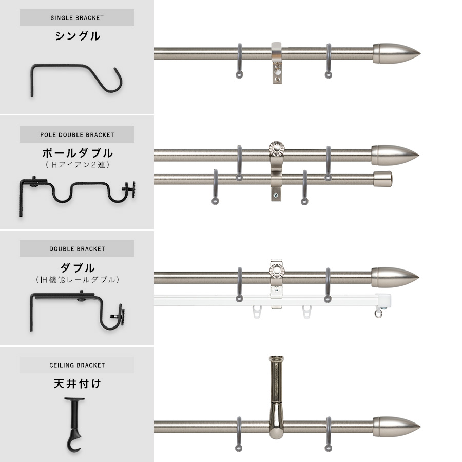 アイアンカーテンレール「コロナ」