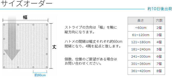 サンシェード オーダーサイズ